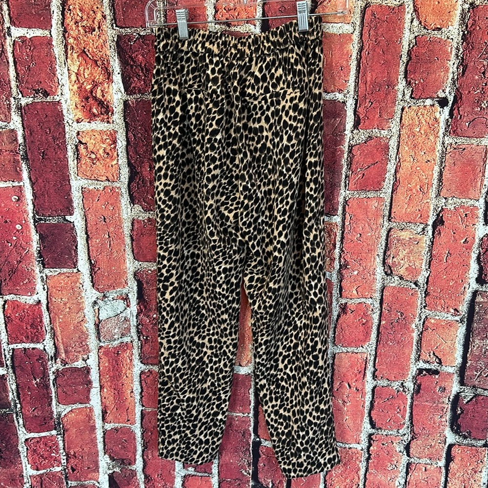 J.crew Leopard wide-leg cropped Jamie pant with elastic waist size 00 - Picture 7 of 11